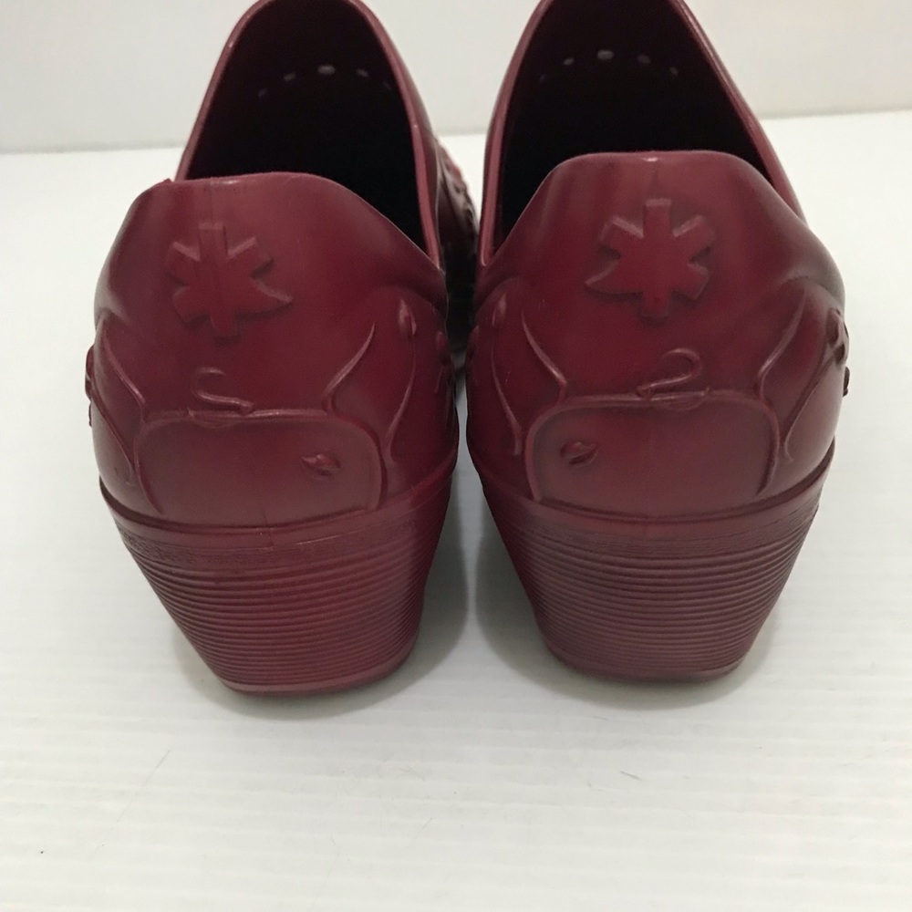Dansko Pixie Rubber Embossed Clogs In Red Size 41 - image 4